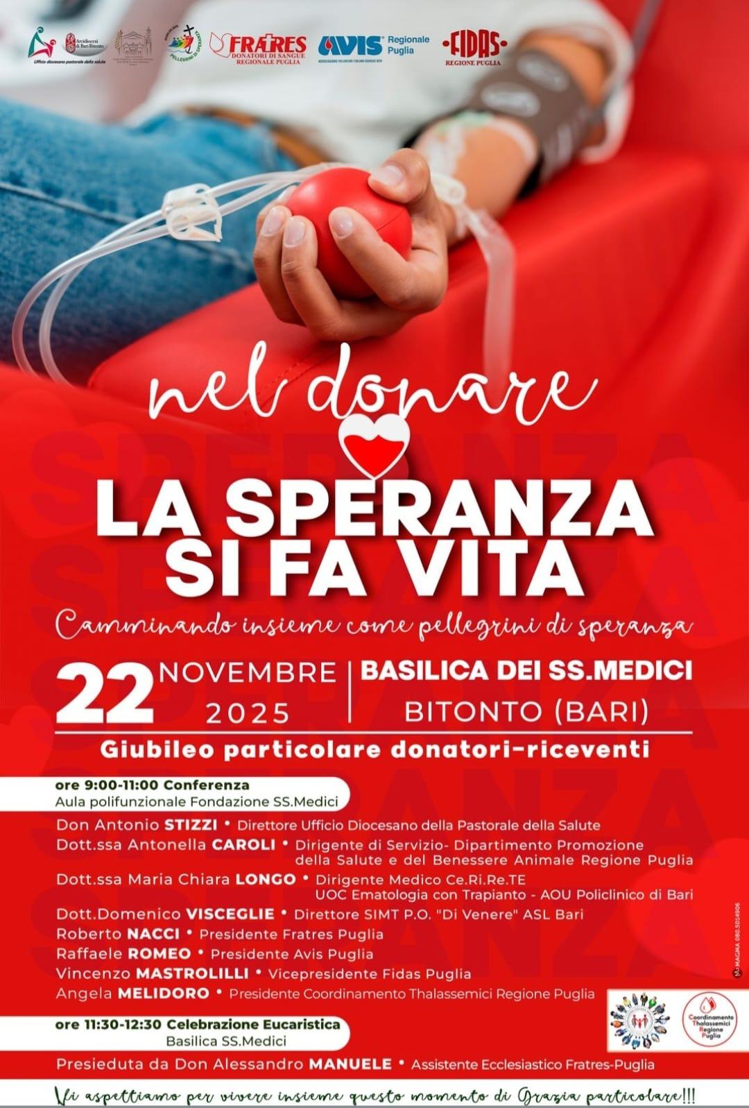 Avis Mola Di Bari – La speranza si fa vita 22 novembre 2025